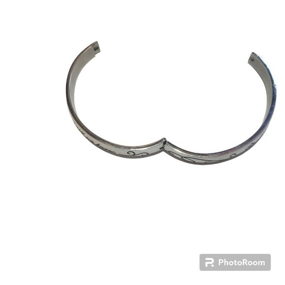 Sterling Silver Engraved Hinged Bracelet & 2 Silver Tone Bracelet - Picture 8 of 8